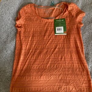 Women's Crossback SS Tee - Color Papaya Geo Seed Printt